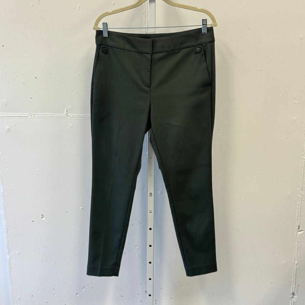 Loft Petites Marisa Dark Olive Green Ankle Pants Trousers 10P 483229 Casual